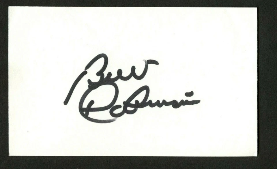 Bill Robinson d.2007 signed autograph auto 3x5 index card Baseball Player 9931 - Image 1 of 1