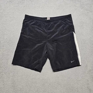 Vintage Nike Swim Trunks Shorts Mens Large (40") Black White Logo Gray Tag - Picture 1 of 21