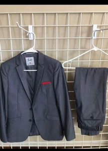 Black n Bianco Signature Boys  Suit Sz 16 Gray Jacket/Vest/Pants 3 Piece - Picture 1 of 5