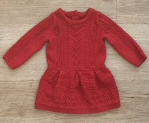 Janie & Jack Snowflake Lane 2016 Red Sweater Knit Dress Size 0-3m Holiday