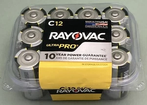 NEW RAYOVAC ALC-12PP Industrial Alkaline C Battery Reclosable 12 Pack - Picture 1 of 2