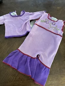 Vtg ZACKALI 4 KIDS 2pc SWEATER SET Purple MID-WEIGHT KNIT Flower TOP & PANTS 12M - Picture 1 of 6