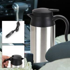 Universal 750ML 12V ELECTRIC Silver KETTLE WATER CAR LORRY TRAVEL PORTABLE NEW