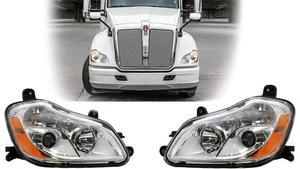 FOR KENWORTH T680 2013-2021 DRIVER AND PASSENGER SIDE HEADLIGHTS HEADLAMPS - Picture 1 of 4