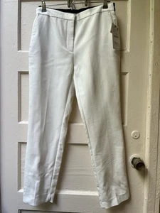 Nwt Zara Large White Jogger Waist Straight Leg Jogger Dress Pants Trousers - Picture 1 of 9
