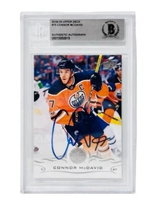 2018 Connor McDavid Signed Autographed Upper Deck Series 1 #75 Beckett Authentic - Picture 1 of 3