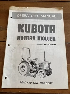Manual del operador del cortacésped rotativo Kubota original modelo RC60-92H - Imagen 1 de 3
