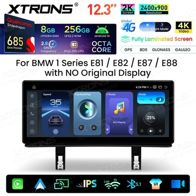 12,3" Autoradio für BMW E87 E88 E81 E82 Android 14 8G+256GB Qualcomm 685 8-Kern - Bild 1 von 4