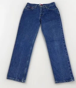 Vintage Tommy Hilfiger Jeans 90s USA Made 9/28 Classic High Waist Straight Leg - Picture 1 of 10