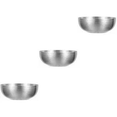 3 tigelas de cereais de aço inoxidável sopa doméstica macarrão romano - Imagem 1 de 4