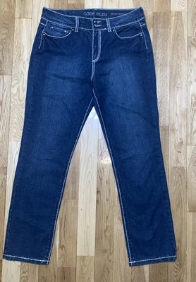 Code Blue Jeans Size 14/31 Marielle Slim Straight Embroidered Studded Stretch - Image 1 of 4