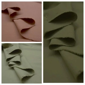 Cousette biscuit and verbena green cotton gabardine. Solid/plain twill. - Picture 1 of 8