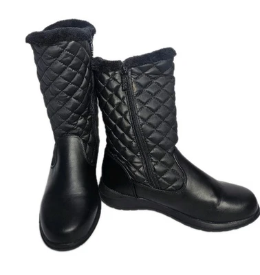Botas de nieve de invierno Totes impermeables para mujer 9M negras de piel sintética/cuero acolchadas Foto 1 de 4