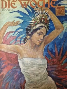alte Zeitschrift Werbung 32x25 Goldene 20er Front Plakat exotische Tänzerin 1928 - Picture 1 of 14