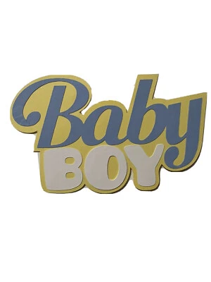Baby Boy Word Title Paper Piece handmade for scrapbooking - Image 1 of 4