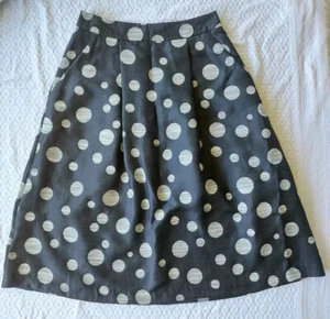 Karen Walker Black Embroidered Polka Dot Skirt. Mid Length Sz10 - Picture 1 of 9