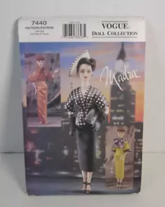 Vogue 7440 Circa 1950 Bustier, Jacket, Bag & Skirt 15.5" Doll Pattern Uncut - Picture 1 of 2