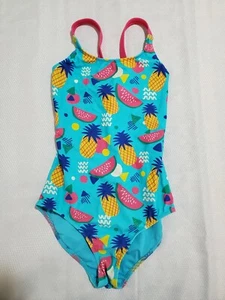 Amazon Essentials Girl's One-Piece Swimsuit, Blue Pineapple M(8) D1 - Picture 1 of 4