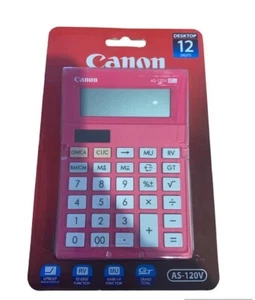 Canon AS-120V 12 Digit Pink Calculator, Solar and Battery Operated - Picture 1 of 1