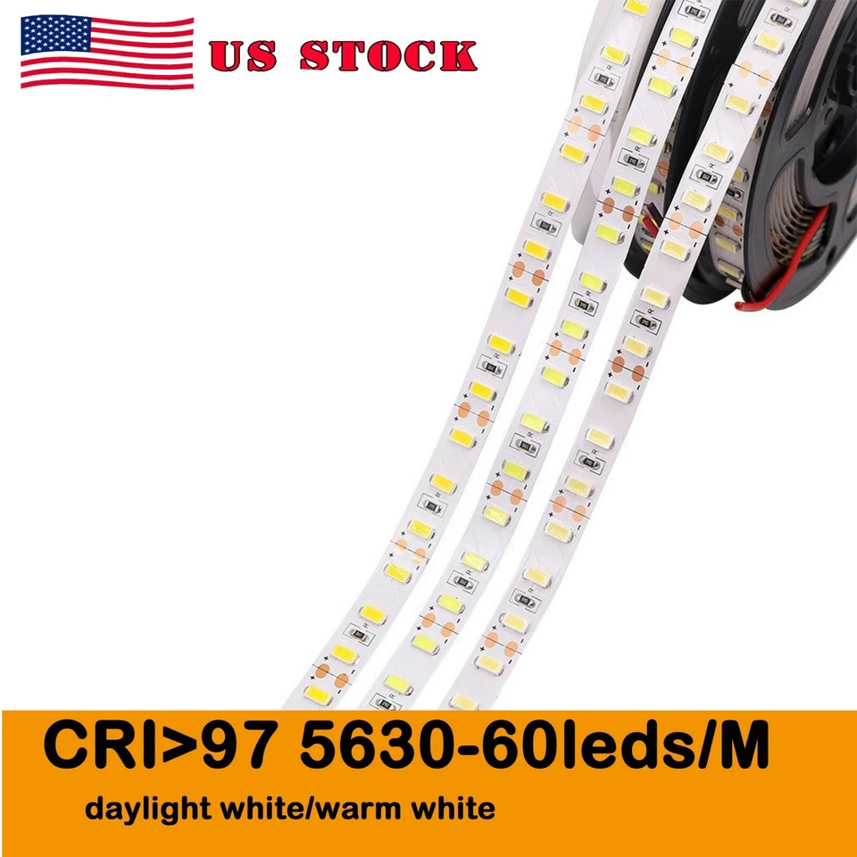 High CRI 97-99 5M White 5600K LED Flexible Strip 12V 300 LED For DIY Movie Light - Image 1 of 4