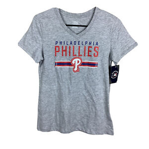 Philadelphia Phillies Girls Shirt Size XL 14/16 Gray MLB Genuine Merch New