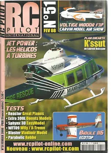 RC PILOT N°51 PLAN "K'SSUT" / BIDULE 116 / REACTOR / EXTRA 300L / SPHYNX 3D - Picture 1 of 2