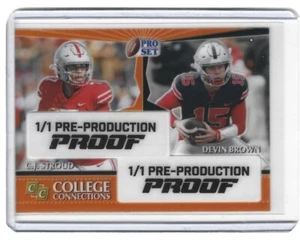 2022 Leaf Pro Set Metal CJ Stroud/Devin Brown Orange Clear Unsigned 1/1 Proof - Picture 1 of 1