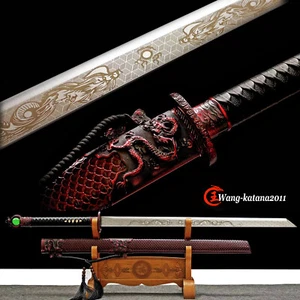 43''Red Dragon Broadsword 1060 Carbon Steel Sharp Chinese Tang Dynasty Dao唐刀 - Picture 1 of 10
