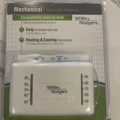Heating and Cooling Mechanical Thermostat,No M150,  White-Rodgers Division - Image 1 of 2