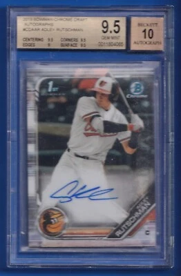 2019 Bowman Draft Chrome Adley Rutschman #CDA-AR BGS 9.5 Gem Mint 10 Auto - Image 1 of 2