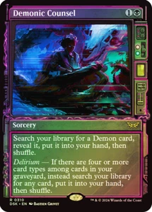 MTG FOIL Demonic Counsel Showcase - Duskmourn: House of Horror #310 - Picture 1 of 1