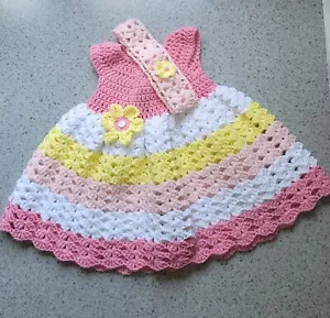 Handmade Baby Girl Crochet Dress - Picture 1 of 2