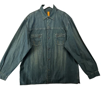 Chaqueta vaquera Robert Comstock vertical para hombre talla 2XT alta envejecida Foto 1 de 4