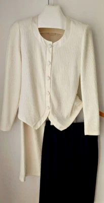 WORTHINGTON 3 Piezas Falda Traje Talla S Pequeña ~ Chaqueta Marfil Falda Marfil y Negro Foto 1 de 4