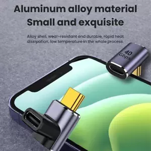 90Degree USB-C Adapter, 40Gbps Type-C Male to Female Connector Angle Right L9X5 - Picture 1 of 7