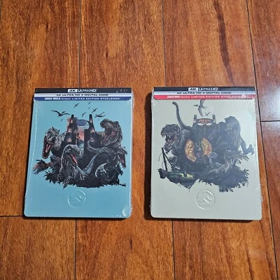 Jurassic Park Trilogy  & Jurassic World Trilogy 4K UHD Blu-ray  Steelbook - Imagem 1 de 2