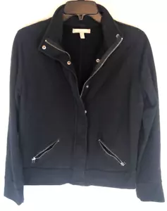 Banana Republic Jacke schwarz Motorrad/Bomber Gr. M Reißverschluss mit Druckknöpfen vorne schräge Taschen - Bild 1 von 18