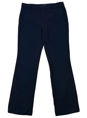 Ralph Lauren BLUE PANTS Women Bootleg Flare Hem Flat Front Trouser Wool Size 8 - Image 1 of 4