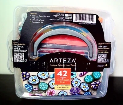 Set of 42 ARTEZA Oven-Bake Clay Colors (1 oz each) with Tools & Accessories - Image 1 of 3