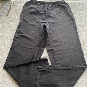Pantalones negros ciervo blanco negros para mujer Plus 1X (16W) cintura elástica cómodos - Imagen 1 de 7