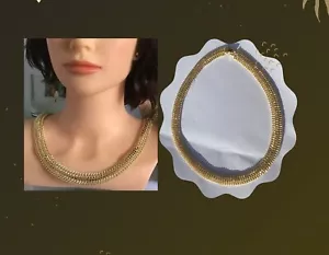 ERHABENER SCHMUCK HALSKETTE AMERIKANISCHES MESH 14 CM 12 MM FÜR DAMEN - Bild 1 von 5