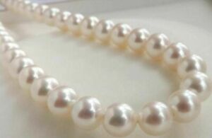 HUGE natural 10-11MM PERFECT ROUND SOUTH SEA GENUINE WHITE PEARL NECKLACE 18"A+A