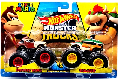 Mattel Hot Wheels 2er Pack HDH82 Donkey Kong Vs. Bowser