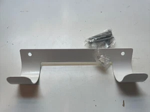 Weiß Metall Doppelhaken Mehrzweckhalter für T-Bein Bügelbrett Wandaufhänger - Bild 1 von 3