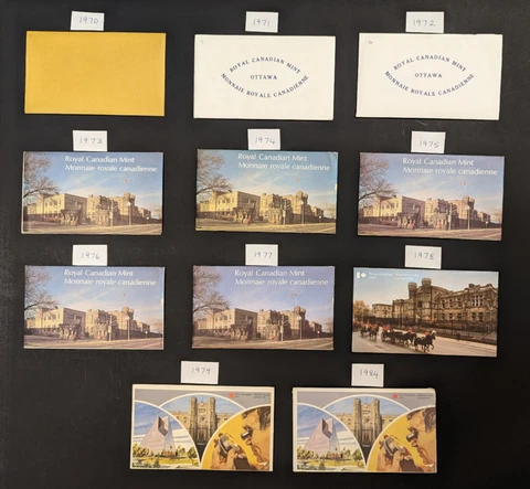 11 CANADA SEALED UNCIRCULATED PROOF-LIKE MINT SETS (1970-79 & 1984) ROYAL MINT Cover