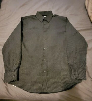 Ryan Seacrest Mens Dress Shirt Black Size 15  1/2 Slim Stretch No-Iron - Image 1 of 4