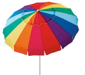 Mainstays 8' Rainbow Beach Umbrella, Adjustable Tilt - Picture 1 of 8