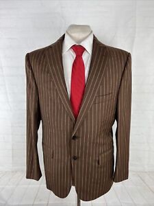 ZEGNA Men's Brown Striped Wool Suit 41L 36X32 $3,498