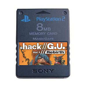 Dot hack G.U. Rebirth PS2 Official Memory Card 100% Unlocked Saves
