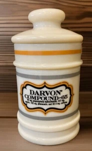 Vintage Darvon Compound-65 Apothecary Pharmaceutical Glass Jar With Lid - Picture 1 of 7